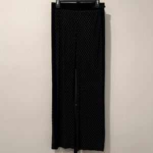 Beate Heymann Street Couture Black Velour Diamond Pattern Lined Pants size 6